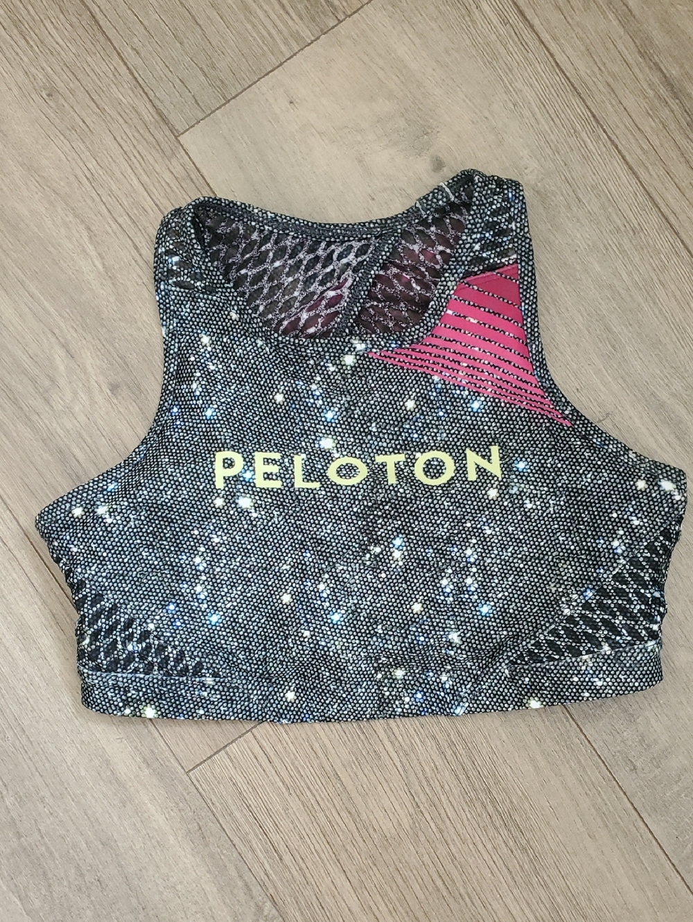Peloton Wear It To Heart x Night Out Sparkle Space Print Sports Bra Small